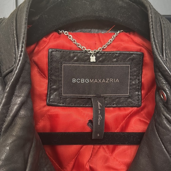 BCBG MaxAzria Classic Moto Biker Leather Jacket - Picture 2 of 8